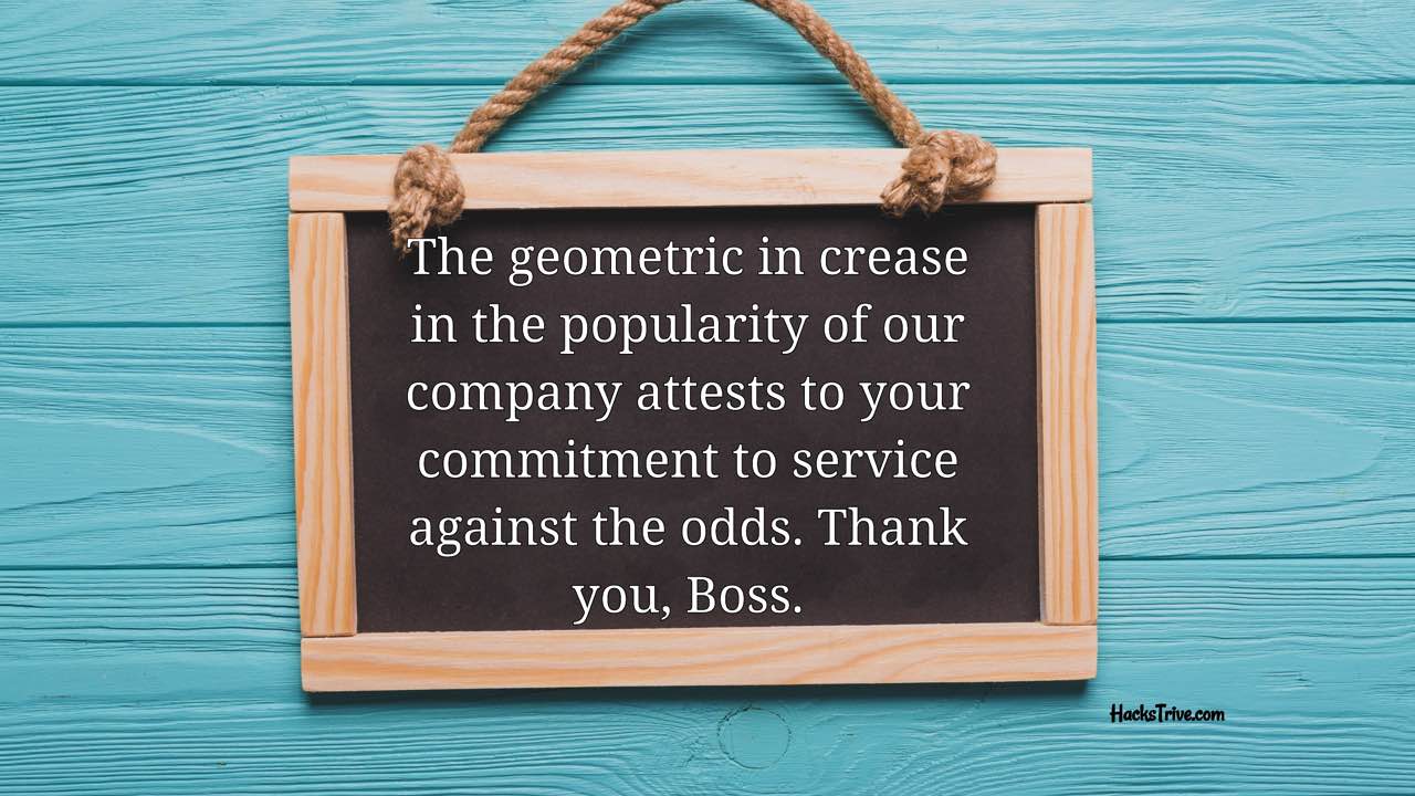 Inspirational Thank You Messages For Boss