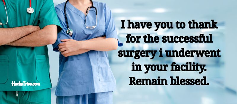 Thank You Notes To Doctors And Nurses After Surgery