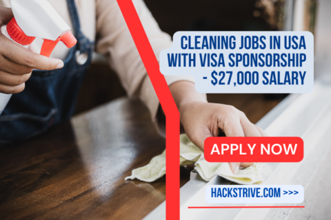 Cleaning Jobs in USA with Visa Sponsorship - $27,000 Salary