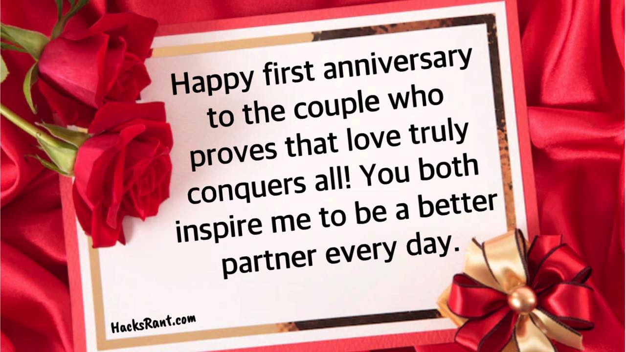 1st Anniversary Wishes for Couple